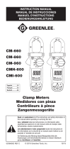 Greenlee CM-660, CM-860, CM-960, CMI-600, CMH-600 Clamp Meter Manual Manual de usuario