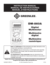 Greenlee DM-860A Digital Multimeter Manual Manual de usuario