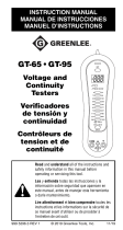 Greenlee GT-65, GT-95 Voltage and Continuity Testers Manual Manual de usuario