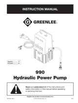 Greenlee 990 Hydraulic Power Pump Manual de usuario