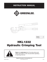 Greenlee HKL1232 Hydraulic Crimp Tool Manual Manual de usuario
