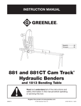Greenlee 881 & 881CT Cam Trak Hydraulic Bender Manual de usuario