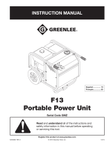 GREENLINE F13 Portable Power Unit S-C GMZ Manual Manual de usuario