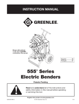 Greenlee 555 Series Electric Benders, 555CX, 555DX Manual de usuario