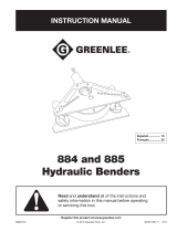 Greenlee 884 & 885 Hydraulic Bender Manual de usuario
