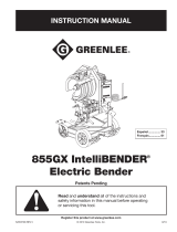 Greenlee 855GX Intellibender Electric Bender Manual Manual de usuario