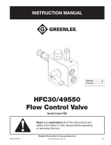 Greenlee HFC30 - 49550 Flow Control Valve - Serial FZK Manual de usuario