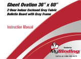 MyBinding Ghent Ovation 36 X 60 2 Door Indoor Enclosed Fabric Bulletin Board Manual de usuario