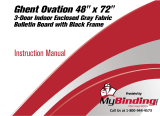 MyBinding Ghent Ovation 48 X 72 3 Door Indoor Enclosed Fabric Bulletin Board Manual de usuario