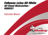 MyBinding Fellowes 8080201 Lotus DX White Sit Stand Workstation Manual de usuario