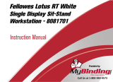 MyBinding Fellowes 8081701 Lotus RT White Single Display Sit Stand Workstation Manual de usuario