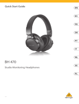 Behringer BH 470 Studio Monitoring Headphones Guía de inicio rápido