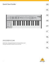 Behringer VOCODER VC340 Authentic Analog Vocoder for Human Voice and Strings Ensemble Sounds Guía de inicio rápido