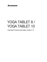 Lenovo YOGA TABLET 8 El manual del propietario