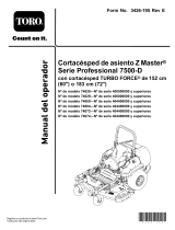 Toro Z Master Professional 7500-D Series Riding Mower, With 72in TURBO FORCE Side Discharge Mower Manual de usuario