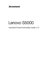 Lenovo S5000 Important Product Information Manual
