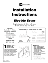 Maytag MDE5806AYW Installation Instructions Manual