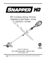 Simplicity STRING TRIMMER, 48 V, SNP Manual de usuario