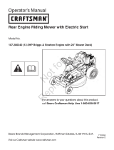 Simplicity OPERATOR'S/IPL MANUAL, CRAFTSMAN REAR ENGINE RIDER 12.5HP 28" MOWER Manual de usuario