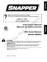 Simplicity SB60V BLOWER, 60V Manual de usuario