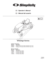 Simplicity SIMPLICITY PRESTIGE 27HP TRACTORS AND MOWER DECKS Manual de usuario