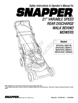 Simplicity OPERATOR'S MANUAL FOR 21-INCH SNAPPER REAR DISCHARGE WALK MOWERS Manual de usuario