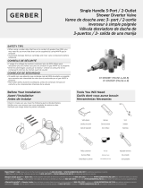 Gerber Single Handle 1/2" 3-Port/2-Outlet Diverter Valve, 4 Position Valve Manual de usuario