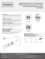 Gerber Sirius Single Handle 3/4" Thermostatic Valve Trim Kit Manual de usuario
