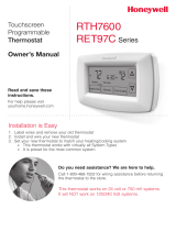 Honeywell RET97C Series Touchscreen Programmable Thermostat [RTH7600] Manual de usuario