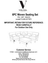Sunbrella Veranda Classic 6PC Woven Seating Set FG-MELSCT6PC Manual de usuario