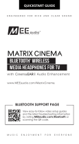 Mee Audio Matrix Cinema Bluetooth Wireless Media Headphones for TV Manual de usuario