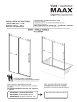 MAAX 138460-900-084-000 Vela Sliding Shower Door 44 ½-47 x 78 ¾ in. 8 mm Guía de instalación