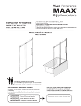 MAAX 138997-900-084-000 Halo Sliding Shower Door 56 ½-59 x 78 ¾ in. 8 mm Guía de instalación