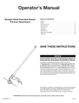 MTD Straight-Shaft Extended-Reach Trimmer Attachment Manual de usuario