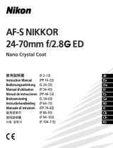 Nikon AF-S NIKKOR 24-70MM F2.8G ED Manual de usuario