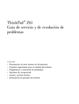 Lenovo THINKPAD Z61P Guía De Servicio Y De Resolución De Problemas
