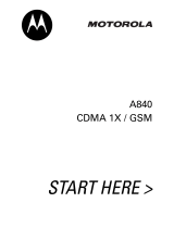 Motorola A840 - Cell Phone - CDMA2000 1X Manual de usuario