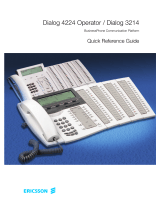 Ericsson Dialog 4224 Operator Quick Reference Manual