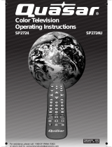 Quasar SP2724E - 27" COLOR TV Operating Instructions Manual