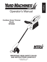 MTD YARD MACHINES 599 Manual de usuario