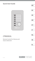 KlarkTeknik CP8000UL Remote Control for Volume and Source Selection Guía de inicio rápido