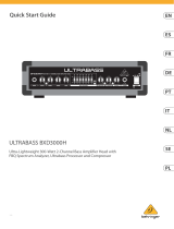 Behringer ULTRABASS BXD3000H 300W 2-Channel Bass Amplifier Head Guía de inicio rápido