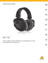 Behringer BH 770 Closed-Back Studio Reference Headphones Guía de inicio rápido