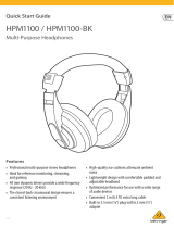 Behringer HPM1100 / HPM1100-BK Multi-Purpose Headphones Guía de inicio rápido