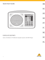 Behringer B207MP3 Active 150-Watt 6.5″ PA/Monitor Speaker System Guía de inicio rápido