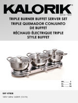 KALORIK Triple Burner Buffet Set Manual de usuario