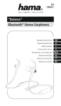 Hama 184021 Balance Bluetooth Stereo Earphones El manual del propietario