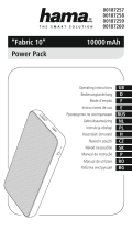 Hama 00187257 Fabric 10 10000mAh Power Pack El manual del propietario