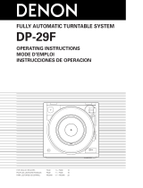 Denon DP-29F Operating Instructions Manual