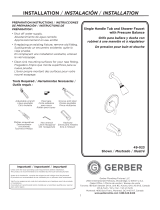 Gerber Maxwell SE Single Handle Shower Only Valve & Trim Manual de usuario